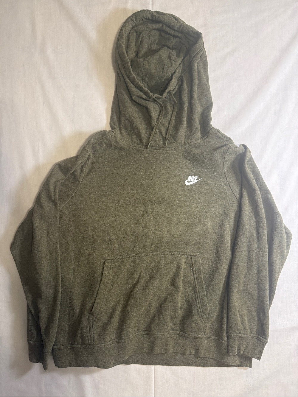 Nike Sportswear Funnel Neck Pullover Hoodie Sweatshirt Olive Heather Women's XXL